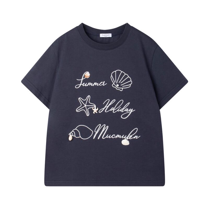 Mucmukn Mädchen Baumwolle Milbenschutz Kühlendes Muschelmuster T-Shirt