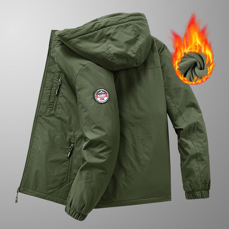 Spring and Autumn Male Middle-aged Mountain Waterproof Hood Off Sleeve Jacket Functional Outdoor Quick-Drying Multi-Bag Jacket