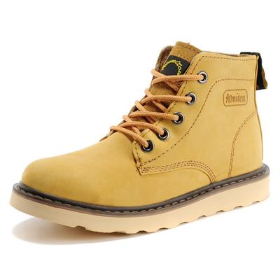Man Classical Retro Leather Tooling Boots For Men Fashion Ankle Short Boot Mens Lace-up High-Top Shoes