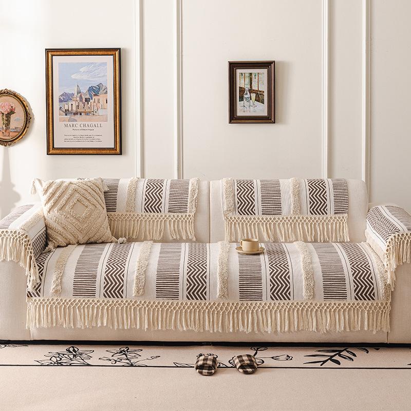 Bohemian Sofa Seat Cushion One Piece Non-Slip Straight Row Cover Four Seasons Universal Sofa Back Cover