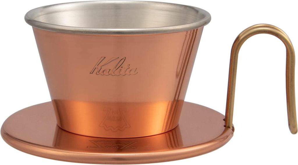 Kalita Wave Series Copper Coffee Dripper with High Thermal Handcrafted by Tsubame for Made In Drip Coffee Utensil for One or Two Coffee Respect for