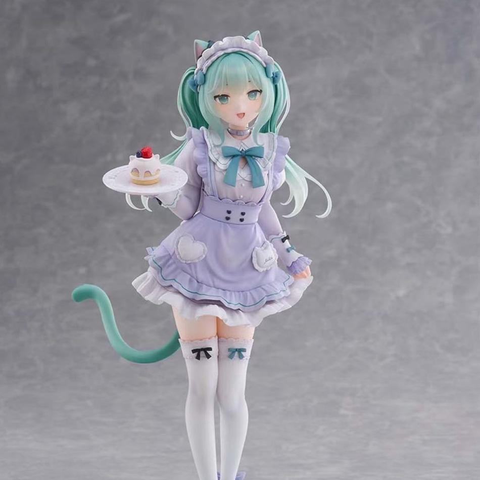 Anime Hatsune Miku Cat Ear Maid Figure Kawaii PVC Model Collectible Desktop Ornament Gift