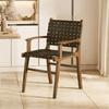 Nordic Wooden Rattan Lightweight Luxury Balcony Chair Rope-Woven Lazy Recliner Stylish Saddle Backrest Seat