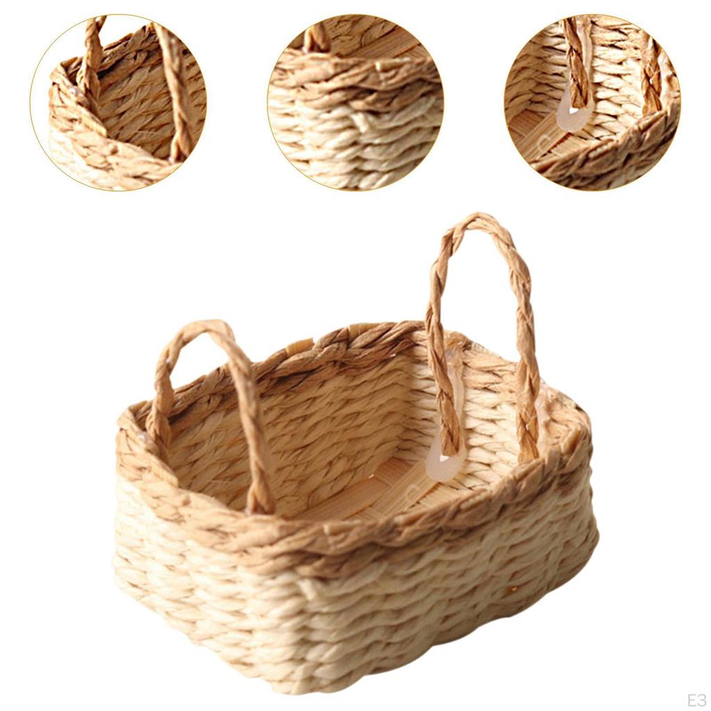 1/12 Dollhouse Accessory Storage Basket for DIY Kitchen Decor