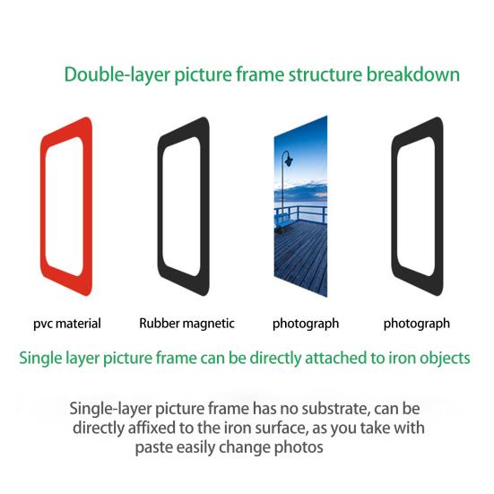 Praktisk fotoveggklistremerke Magnetisk prosessbøy fritt dekorativt