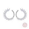 Delicate Pendientes Sterling SIlver Horse Eye Zircon Earrings for Women Flower Leaf Arc Diamond Love Anillos Mujer