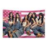KATSEYE Pink American Flag Tapestry Kpop Girl Group Wall Hanging American Tour Photo Print Decor for Bedroom Dorm Flat Print