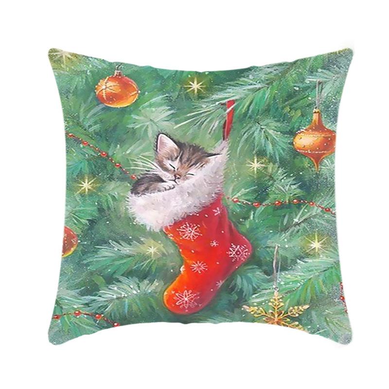 Weihnachtskissenbezüge Grenzüberschreitend Feiertagshaus Sofa Büro
