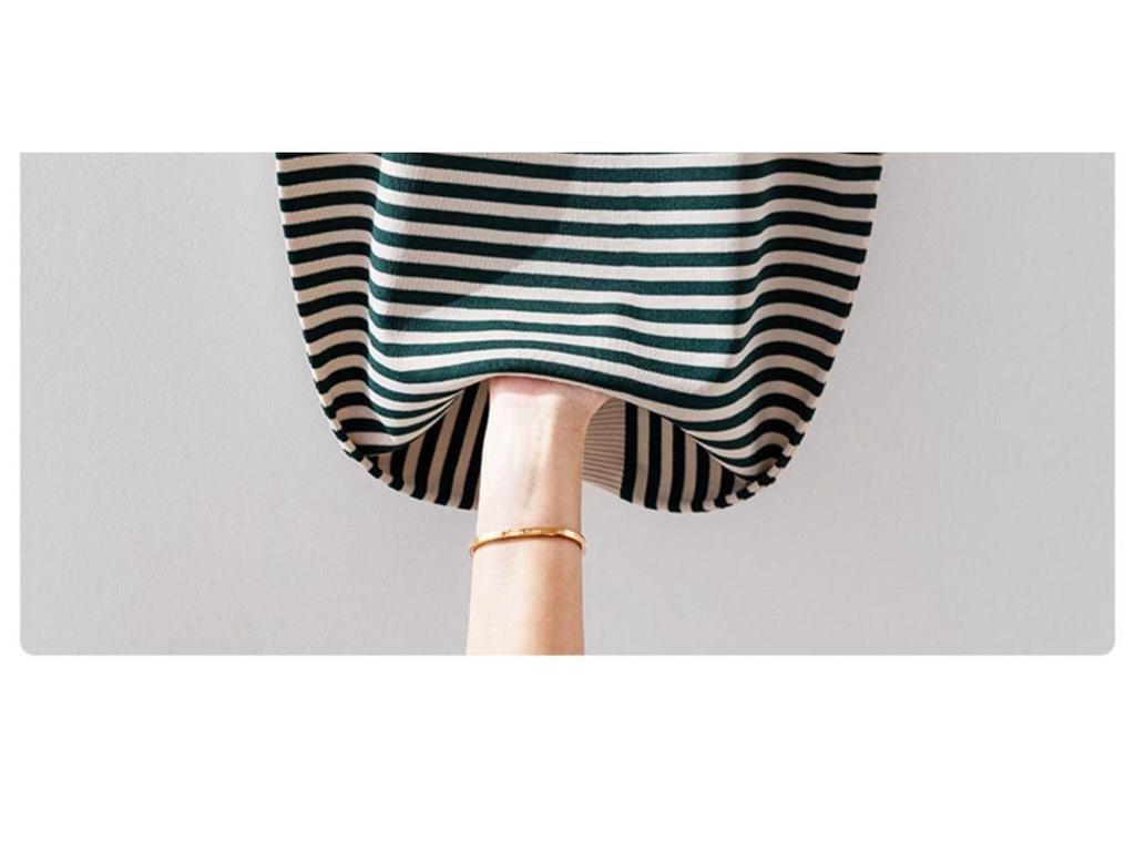 Women's Ice Silk Striped Knitted Strappy Tank Top