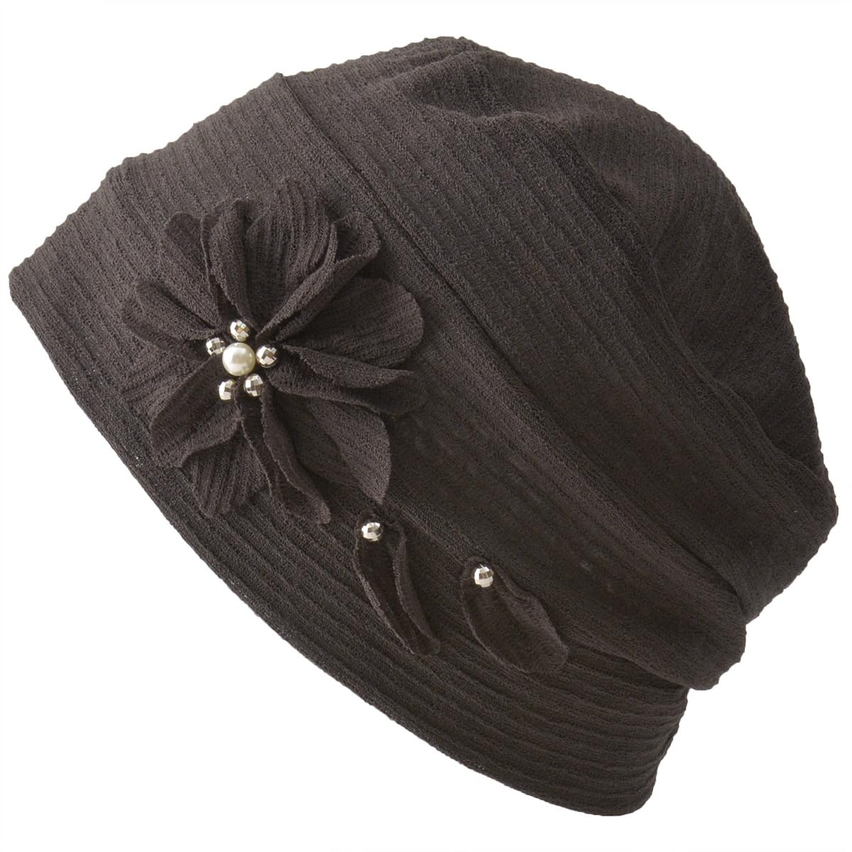 

ШАРМ Цветок Корсаж Прозрачная Шапочка-носок Стильная Элегантная Шляпа Большого размера [Свободный размер/Коричневый]