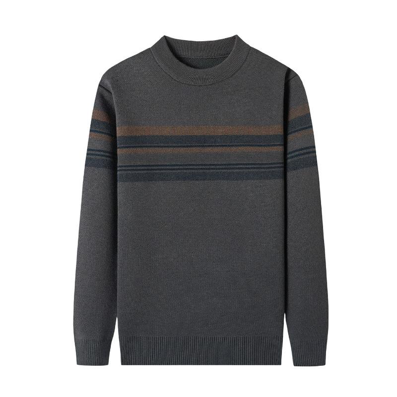 Men S Thick Knit Sweater Business Casual Long Sleeve Crew Neck Pullover