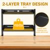 2 Tiers Clamp-on Desk Shelf No Drill Desk Organizer Rack Space Saving Adjustable Metal Computer Desktop Clamp High Load-Bearing
