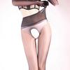 5D Ultra-Thin Iridescent High Shine Surface Net Fabric Waistline Even Seam Leg Area Wear Female See Through Open/Close Crotch Transparent Hosiery