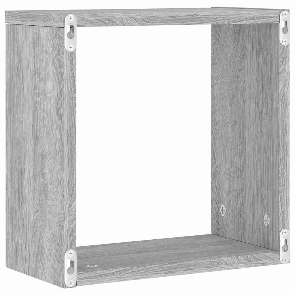 Cube Shelves 2 pcs Grey Sonoma 30 x 15 x 30 cm