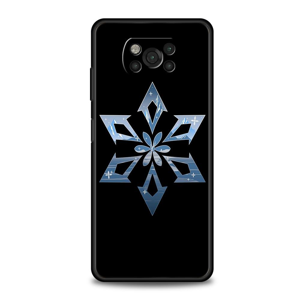 Cute Genshin Impact Logo For Xiaomi Mi Poco X3 NFC M3 F3 M4 X4 Pro Case 5G Note 10 Lite 11 11T 10T 11X 12 Pro 9T 11i Phone Cover