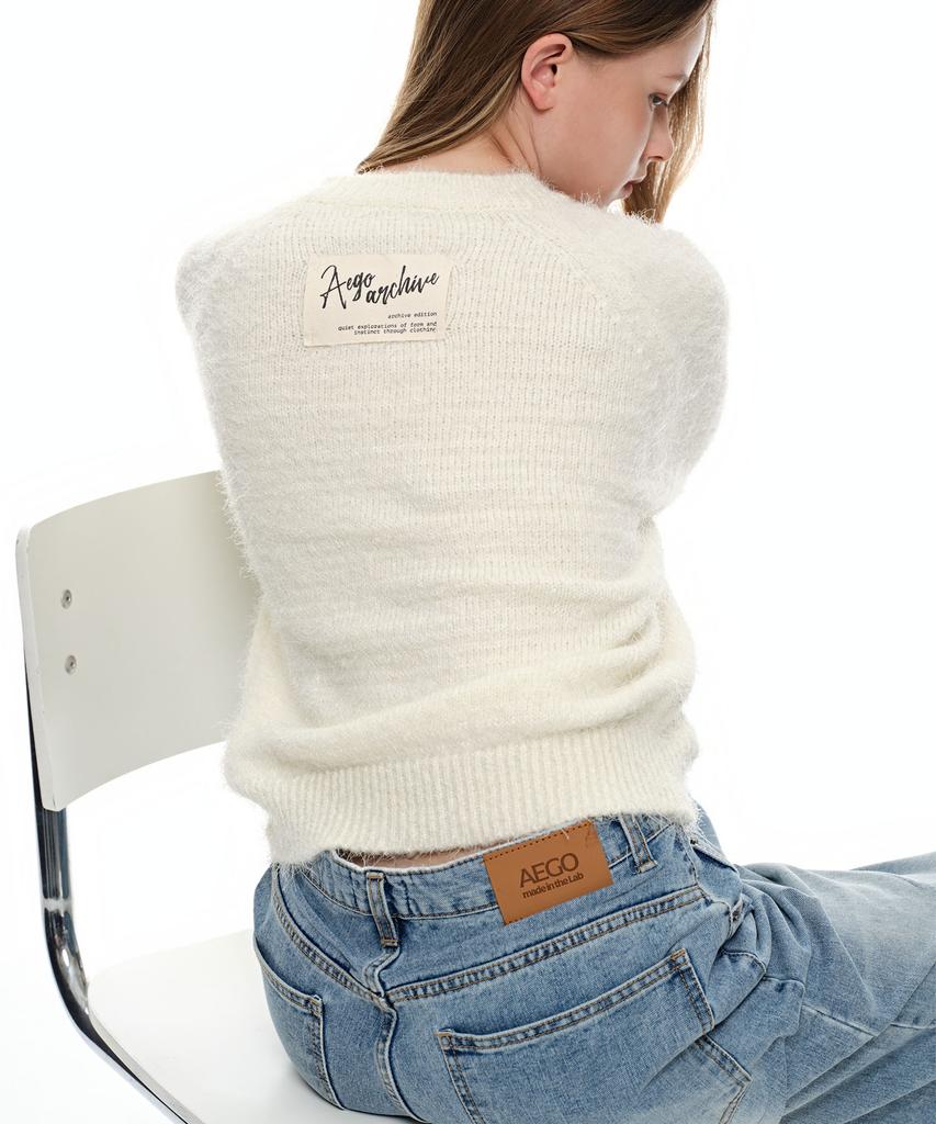 AEGO FREEDOM LAB Canvas Tag Round Knit_Ivory