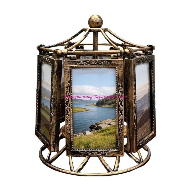 Rotatings Ferris Wheel Picture Frame Carousels Photo Frame Wind Up Music Box