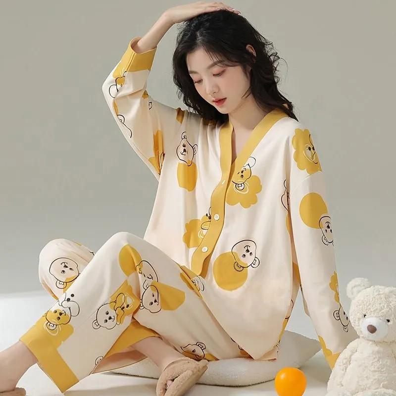 Women s Long-Sleeve Homewear Set For Fall And Winter One Size