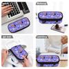 Stationery Pencil Case 300D Polyester Large Capacity Zipper Closure with Mesh Pocket Removable Divider and Pen Slots for Students