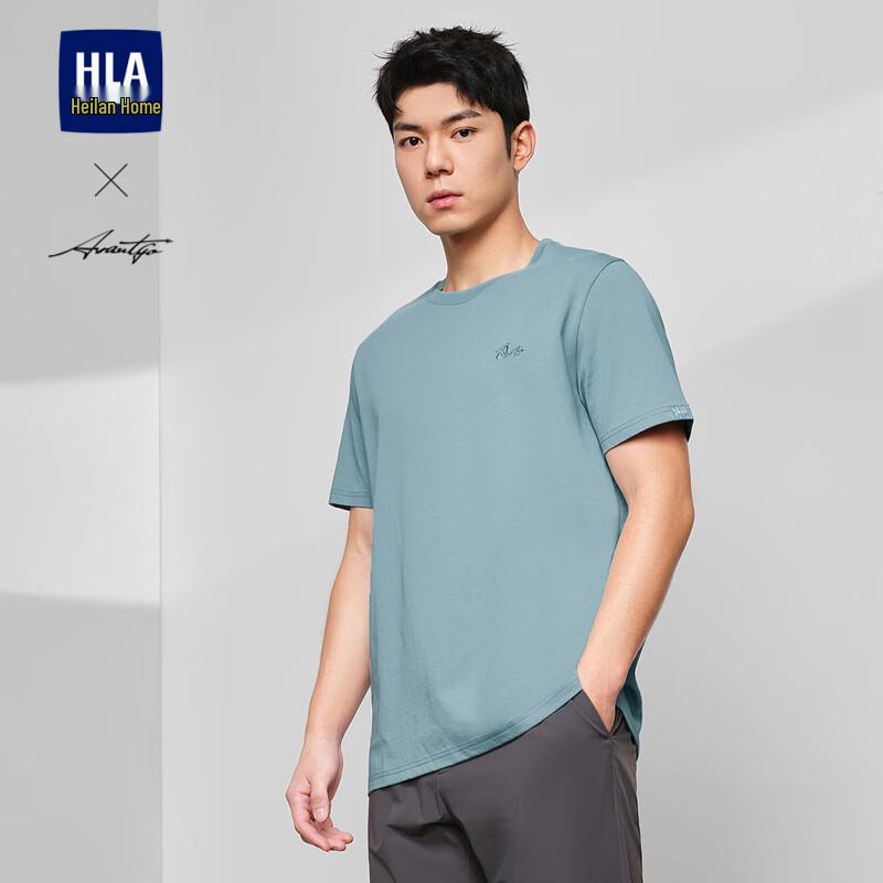 HLA Men's Embroidered Business Casual Short Sleeve T-Shirt