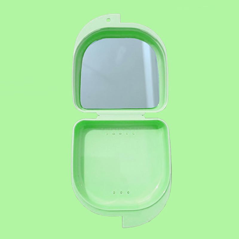 1/5 Pcs Denture Tray Box With Mirror Dental Retainer Box Case Plastic Teeth Container Denture Box False Teeth Protective Case