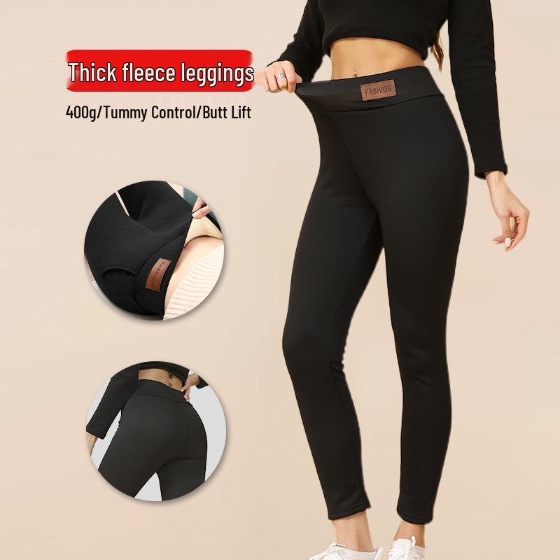 Women's Fleece-Lined High-Waisted Lambswool Leggings