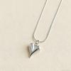 Stylish Double-Layer Heart Pendant Clavicle Necklace with Snake Bone Chain for Women