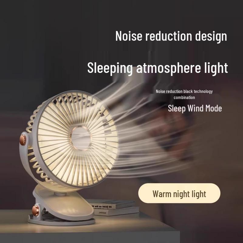 Silent Rechargeable Clip-On Fan for Dorms - Long Battery Life, Desktop & Wall Mountable