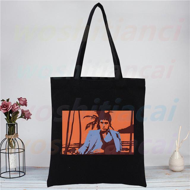 

Say Hello To My Little Friend Жіноча полотняна сумка для покупок Жіноча дівчина Світ твій Тоут Екошоппер сумки через плече, Пряма доставка 24*26cm