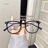 Bright Black Myopia Glasses 0 To -4.0 Blue Light Resistant Flat Glasses Oval Resin Lenses Men Computer Optical Eyeglasses Unisex
