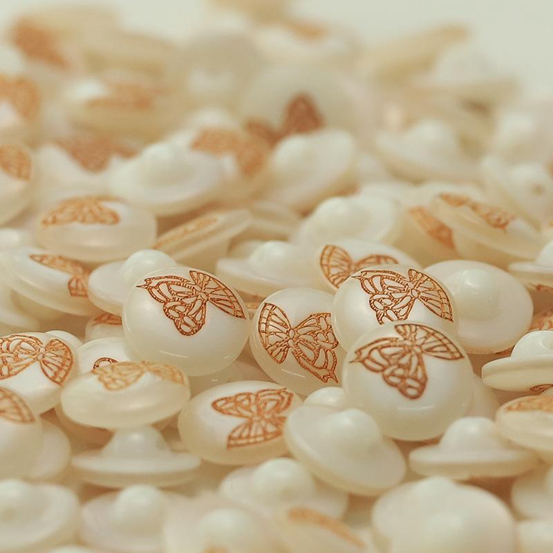 

5Pcs Butterfly Resin Shirt Buttons Dark Eyes Pearl Cardigan Sleeve Collar Buttons Elegant Fashion Top Clothing Buckles 1 #[DF728 #butterfly orange] 12.5mm