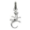 [Shinjuku Gin no Kura] Lizard Black Zirconia Pendant Necklace Charm (Chain Not Included) Silver 925 Reptile Newt Gecko
