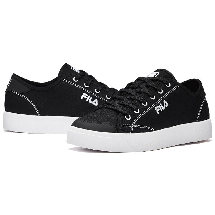 Fila Canvas Comfortable Lightweight Breathable Low-Top Skate Shoes Women Sneakers Black F12W024401FBK