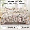 3pcs/set Leaf Floral Pattern Duvet Cover Set(1 Duvet Cover & 2 PillowcaseSoft And Skin-Friendly Duvet Cover Bedding Set For