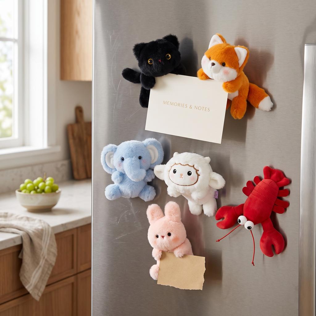 Plush Refrigerator Magnets, Fun Soft Fridge for Kids, Cute Decorative for Home Kitchen
