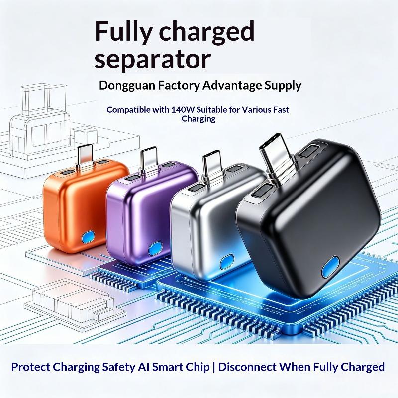 Mini 140W Intelligence Full Charge Separator Protect Battery Health Overcharge Protection Auto Power-off For Smartphone 1PC