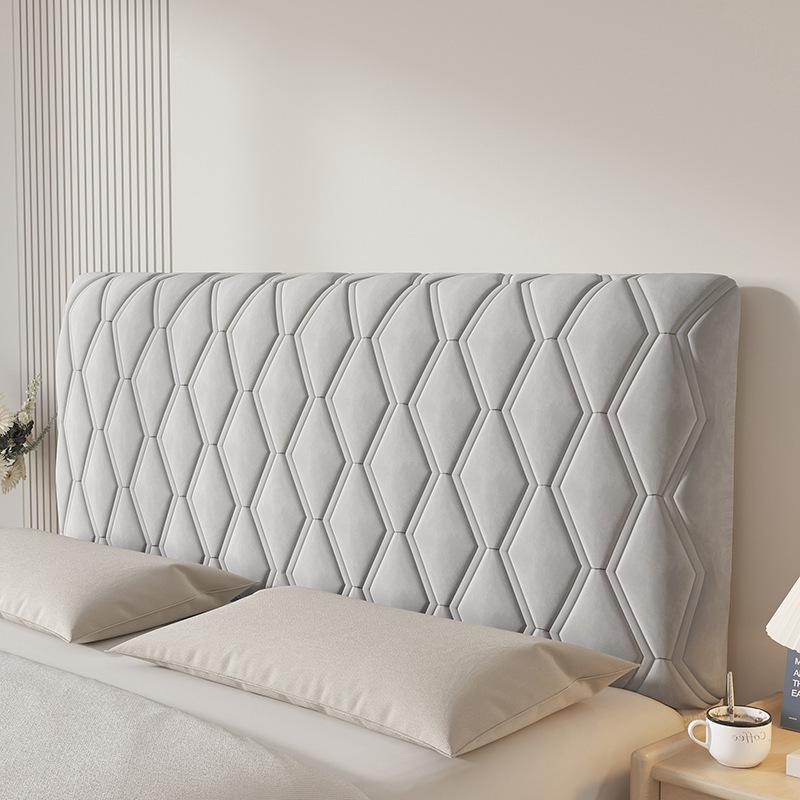 Plush Upholstered Bed Headboard Cover - Thick, Soft, Universal Anti-Collision & Dustproof Full Coverage Backrest Cover