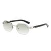 Trend infinity polygonal glasses gradual change simple light luxury sunglasses color-changing glasses bag flower stand sunshade sunglasses versatile