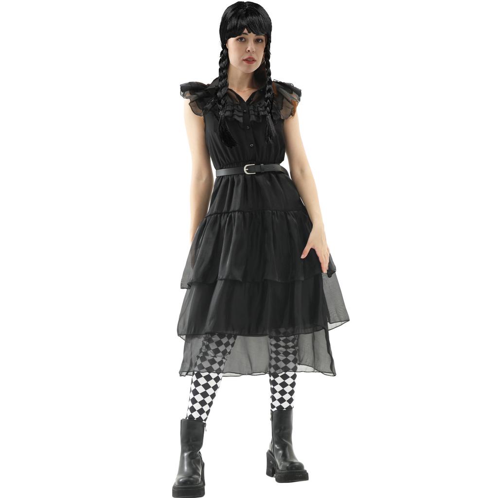 Wednesday gauze dress, Adams cospay, punk, Halloween costume