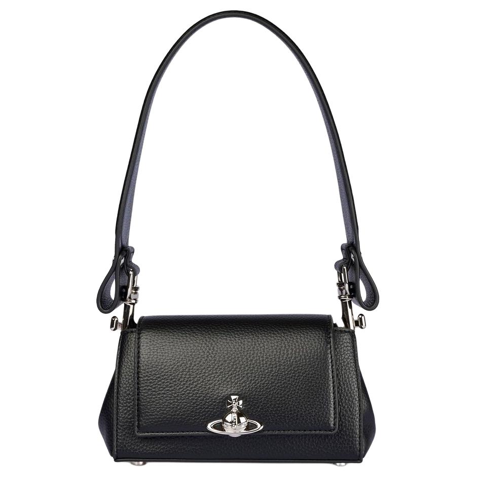 

Vivienne Westwood Hazel Metal Logo Shoulder Strap Design PU Shoulder Bag Small Women shoulder bag Black 4603000WWS000DN403 Basic Set (Bag+Dust Bag)