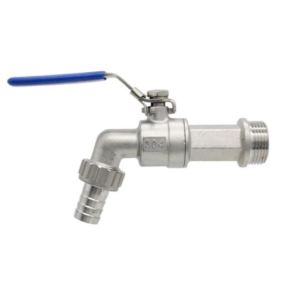 1/2" 3/4" 1" BSP Male To Hose Barb 304 Stainless Steel Ball Valve Water Faucet Spigot Home Garden Outdoor Antifreeze