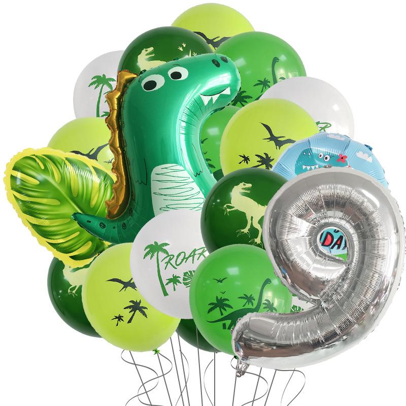 Dinosaur Theme Party Set Aluminum Film Digital Aluminum Film Balloon Green Leaf Scene Arrangement