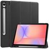 Case for Galaxy Tab S10 Lite - Leather/PU, Black