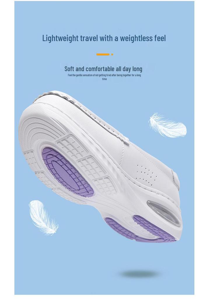 Women's Breathable Odor-proof Non-slip Soft Sole Genuine Leather Autumn Nurse Shoes