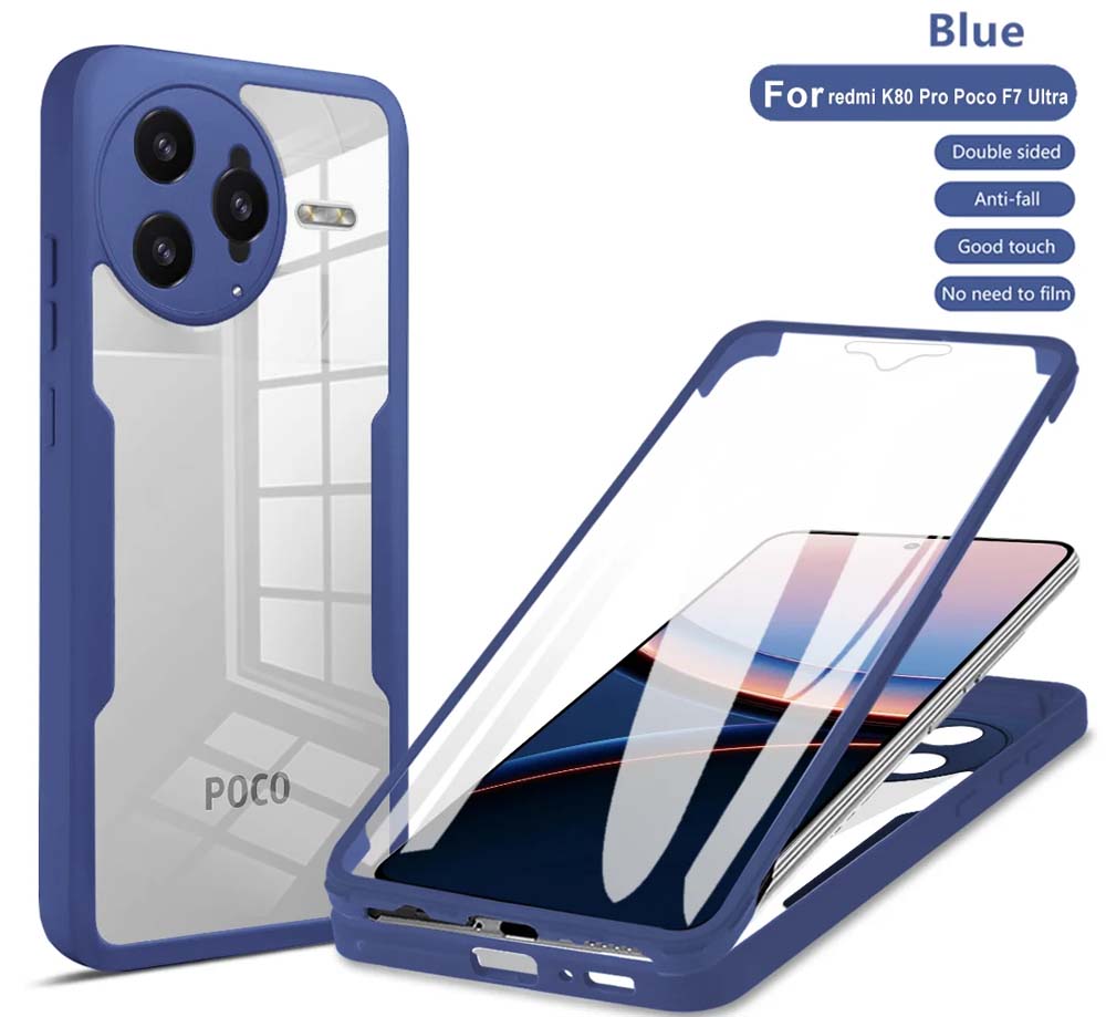 360 Full Body Screen Protector Transparent Case For Mi Poco F7 Pro Shockproof Phone Cover For Mi Poco F7 Ultra F7