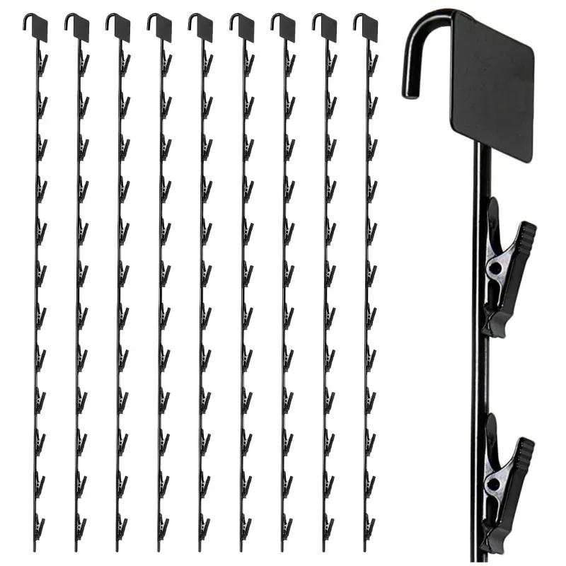 Black Snack Hanging Strips with Clips Display Hanger Clips Display Cabinets Hook Holder Merchandise Strip Snack Sealing Supplies