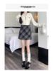 Women's High-Waist Plaid Wool A-Line Skirt - Slimming, Hip-Hugging, Autumn/Winter 2026 Style, Petite Fit