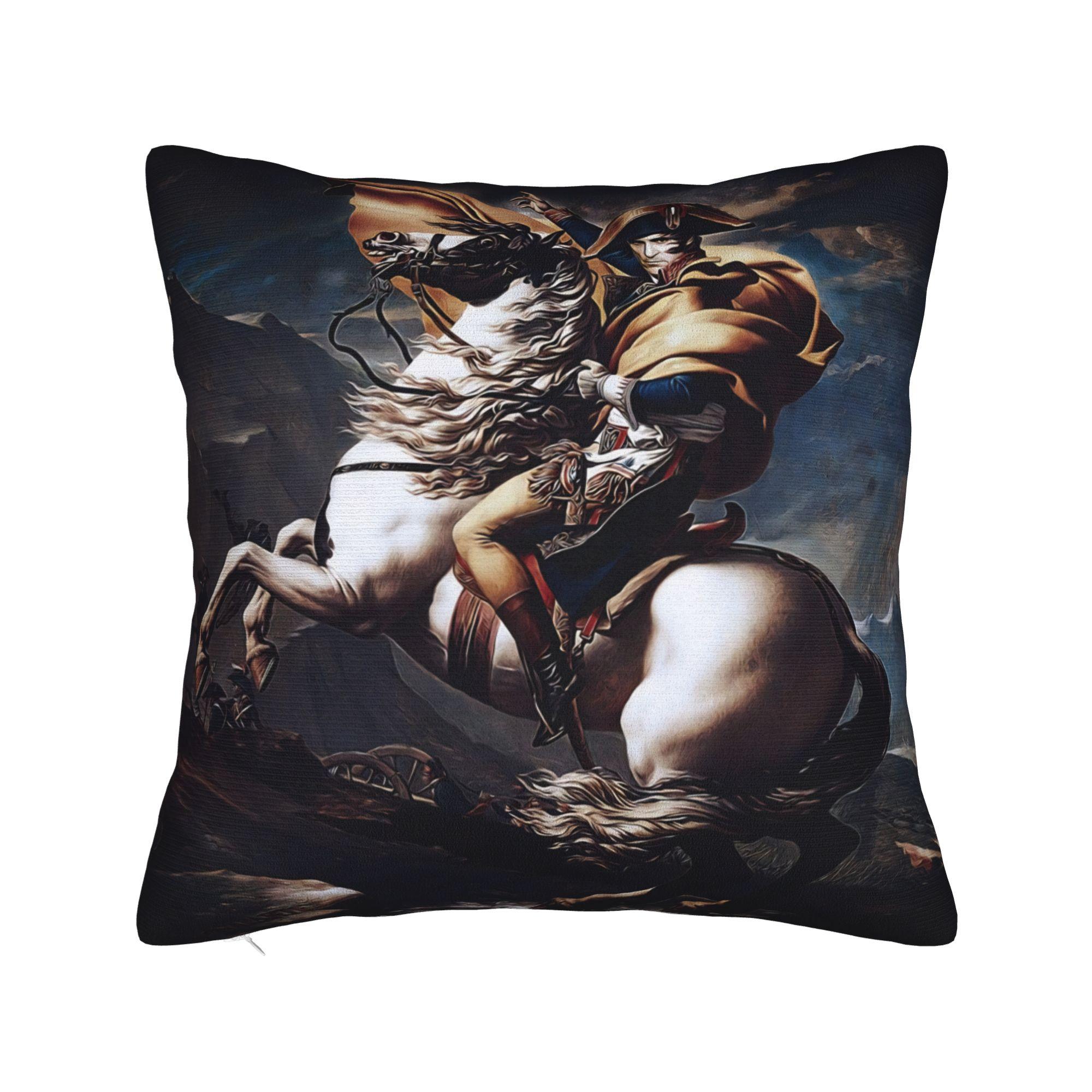 

Napoleon Bonaparte Crossing the Alps Pillowcase Soft Polyester Cushion Cover Decorative Art Pillow Case Cover Bed Zippered 12x12Inch