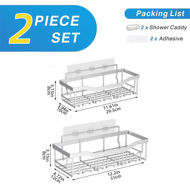 Wall-Mounted Wrought Iron Bathroom Storage Rack Set