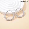 Geometric Embossed Titanium Steel Stud Earrings for Women
